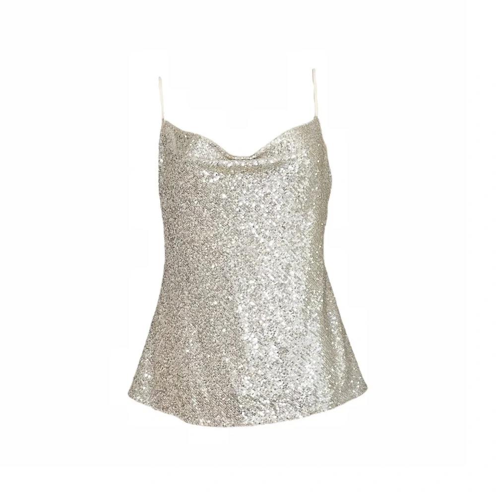 RESA Maya Sequined Cami, Silver, Small